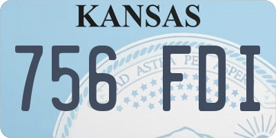 KS license plate 756FDI