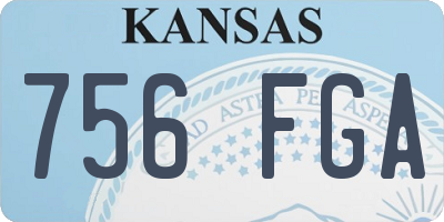 KS license plate 756FGA