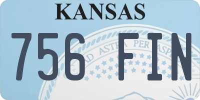 KS license plate 756FIN