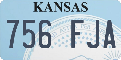 KS license plate 756FJA