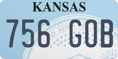 KS license plate 756GOB