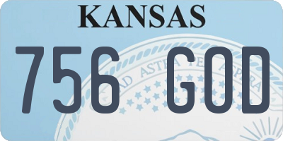 KS license plate 756GOD
