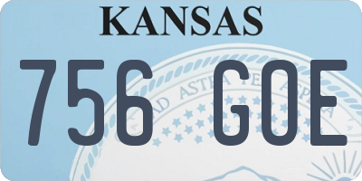 KS license plate 756GOE