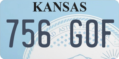 KS license plate 756GOF