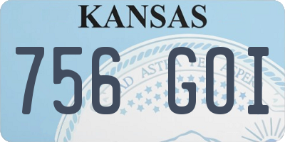 KS license plate 756GOI