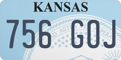 KS license plate 756GOJ