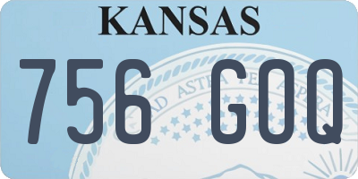 KS license plate 756GOQ