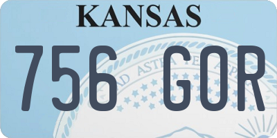 KS license plate 756GOR