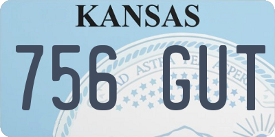 KS license plate 756GUT