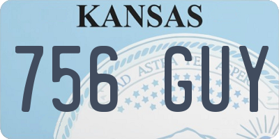 KS license plate 756GUY