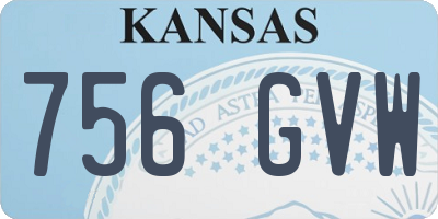 KS license plate 756GVW