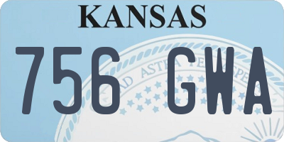 KS license plate 756GWA