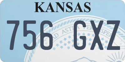 KS license plate 756GXZ