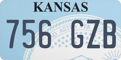 KS license plate 756GZB