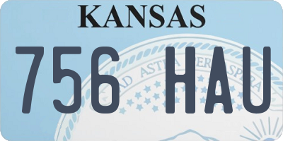 KS license plate 756HAU