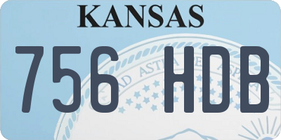 KS license plate 756HDB
