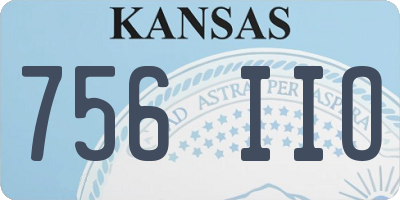 KS license plate 756IIO