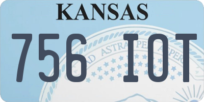 KS license plate 756IOT