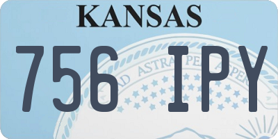 KS license plate 756IPY
