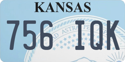KS license plate 756IQK