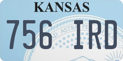 KS license plate 756IRD