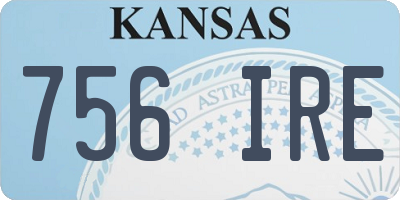 KS license plate 756IRE