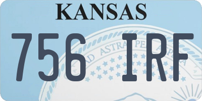 KS license plate 756IRF