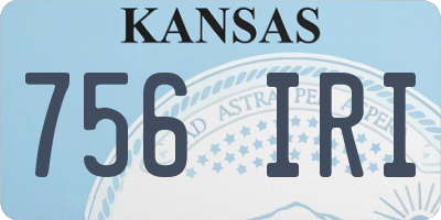 KS license plate 756IRI