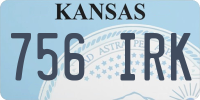 KS license plate 756IRK