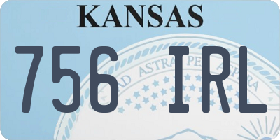 KS license plate 756IRL