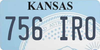 KS license plate 756IRO