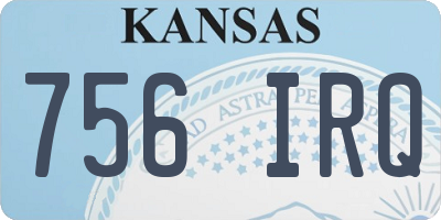 KS license plate 756IRQ
