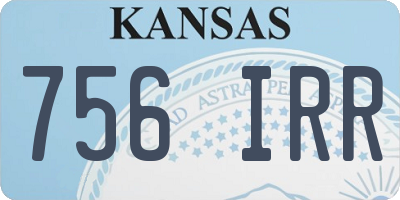KS license plate 756IRR