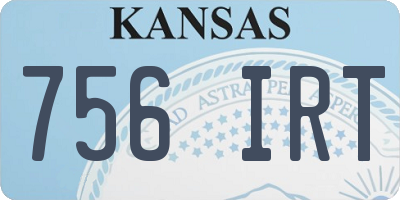 KS license plate 756IRT