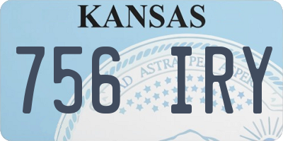 KS license plate 756IRY