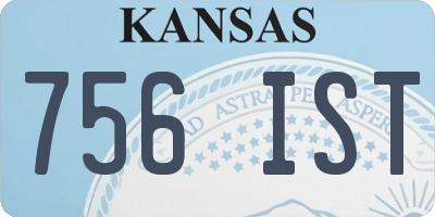 KS license plate 756IST