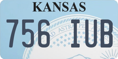 KS license plate 756IUB