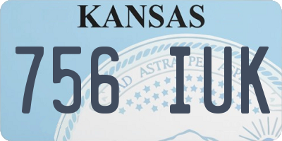 KS license plate 756IUK