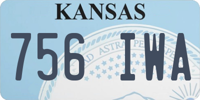 KS license plate 756IWA