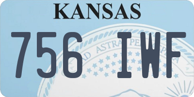 KS license plate 756IWF