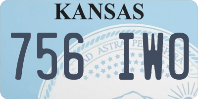 KS license plate 756IWO