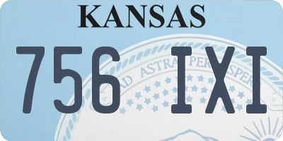 KS license plate 756IXI