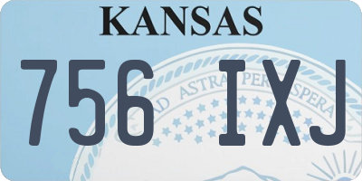 KS license plate 756IXJ