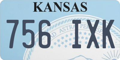 KS license plate 756IXK