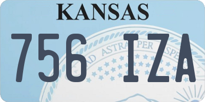 KS license plate 756IZA