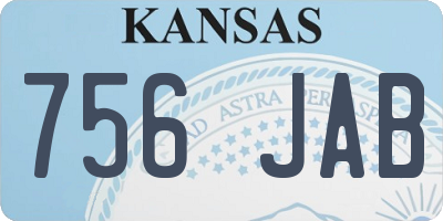 KS license plate 756JAB