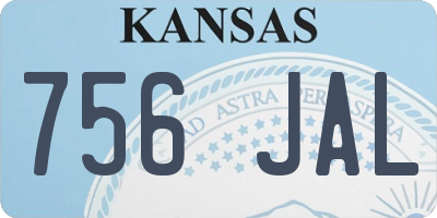 KS license plate 756JAL