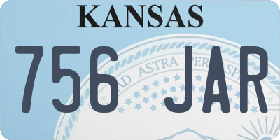 KS license plate 756JAR