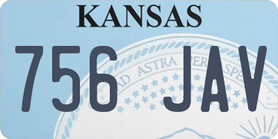 KS license plate 756JAV