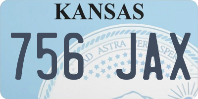 KS license plate 756JAX